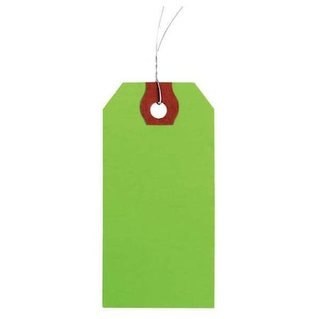1-7/8" x 3-3/4" Green Paper Wire Tag, Includes 12" Wire, Pk1000