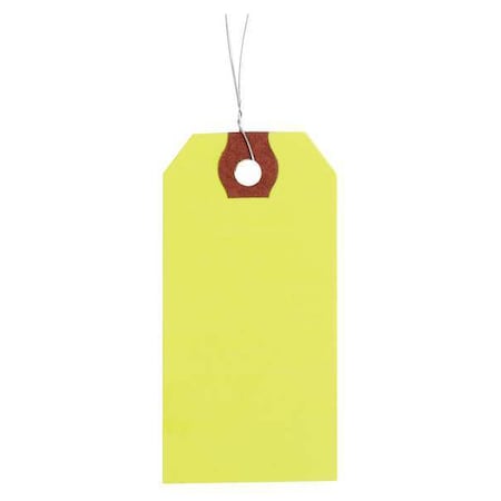 2-5/8" x 5-1/4" Fluorescent Yellow Paper Wire Tag, Pk1000