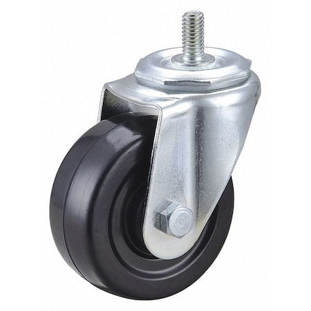 Swivel Stem Caster, Rubber, 3 in., 110 lb.