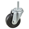 Stem Caster, 3"dia, Rubber, 165lb