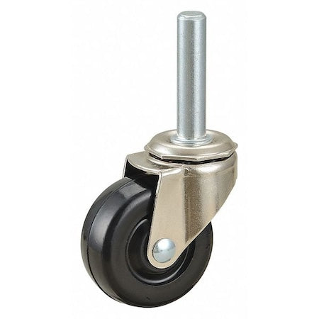 Swivel Stem Caster, Rubber, 2 in., 75 lb.