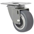 Swivel Plate Caster, Therm Rubber, 3 in, 154 lb