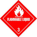 4" x 4" Adhesive Back Shipping Labels, Flammable Liquid, Pk500