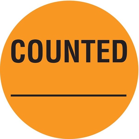 Inventory Control Label Orange, Counted, Pk1000