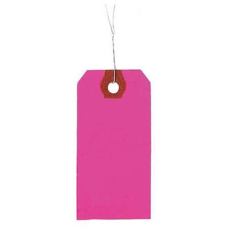 Blank Shipping Tag, Paper, 5-3/4" H x 2-7/8" W, Fluorescent Pink, 1000 PK