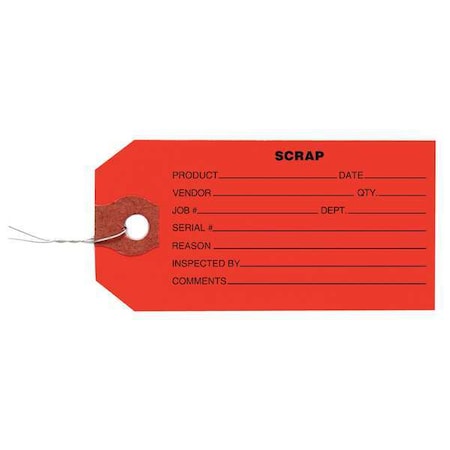 Tag, Paper, 2 3/8 in Width, 4 3/4 in Height, , 1000 PK