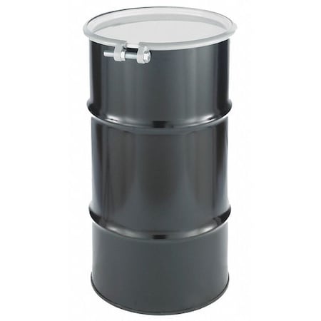 Open Head Transport Drum, Steel, 16 gal, Unlined, Black