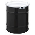 Open Head Transport Drum, Steel, 20 gal, Unlined, Black
