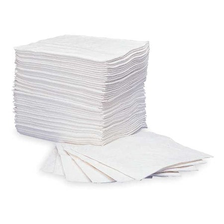 Sorbent Pad, 23 gal, 15 in x 19 in, Oil, White, Polypropylene