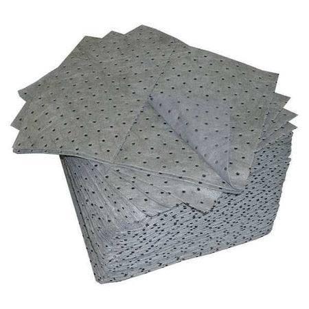 Sorbent Pad, 23 gal, 15 in x 19 in, Universal, Gray, Polypropylene