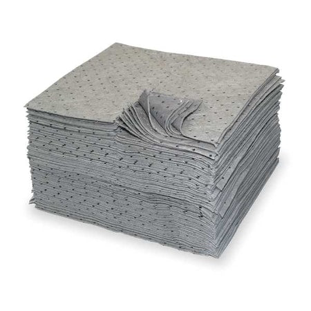 Sorbent Pad, 19 gal, 15 in x 19 in, Universal, Gray, Polypropylene