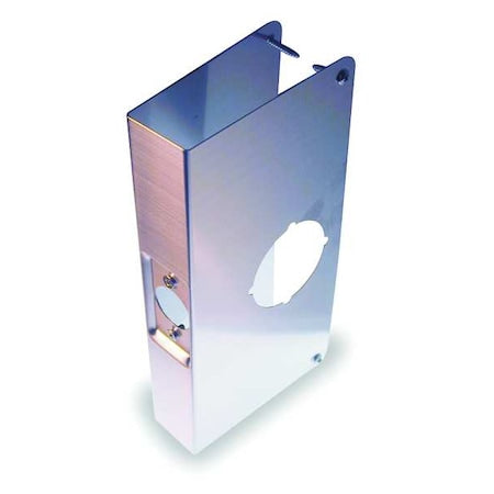 Door Reinforcer, SS, Backset 2 3/4 In, Width: 4 1/8 in