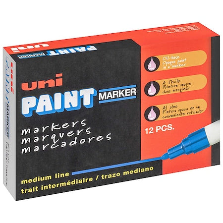 Permanent Marker, Medium Tip, Green Color Family, Paint, 12 PK