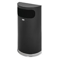 Half Round 9 gal Half-Round Indoor Metal Can, Black, None, Steel, Not Applicable