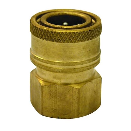 Quick Connect Coupler, 3/8 in (F)NPT, 4000 PSI Max Pressure, Brass/Stainless Steel