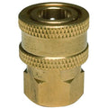 1/4 in (F) Quick Connect Coupler, Brass/Stainless Steel, 4000 psi Max