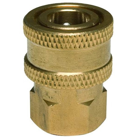 1/4 in (F) Quick Connect Coupler, Brass/Stainless Steel, 4000 psi Max