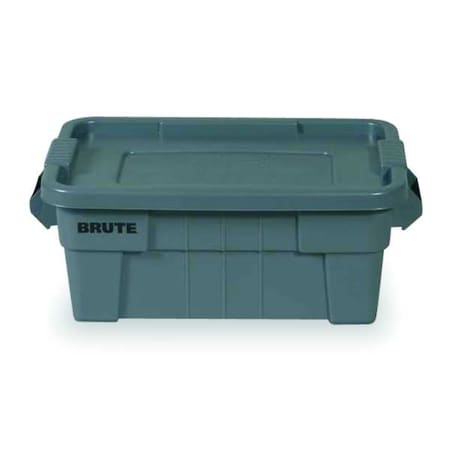 Stack & Nest Storage Tote W/ Lid, 14 gal, 27-7/8 in L x 16-1/2 in W x 10-3/4 in H, Gray, Plastic