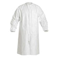 Tyvek IsoClean Disposable Lab Coat, Tyvek(R) IsoClean(R), Zipper Closure, White, L, 30 PK