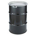 Open Head Transport Drum, Steel, 30 gal, Unlined, Black