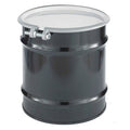 Open Head Transport Drum, Steel, 10 gal, Lined, Black