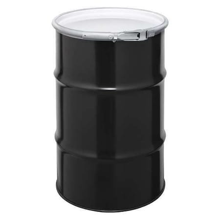 Open Head Transport Drum, Steel, 30 gal, Unlined, Black