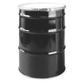Open Head Transport Drum, Steel, 55 gal, Unlined, Black