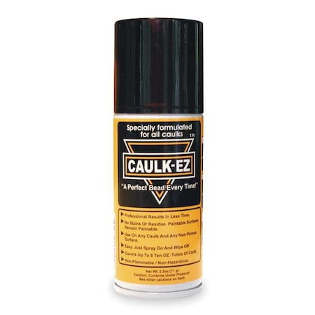 Caulk-EZ Tooling Aid, 2.5 oz, Aerosol, Clear, Caulk-EZ