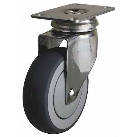 Swivel Plate Caster, TPR, 6 in., 260 lb.