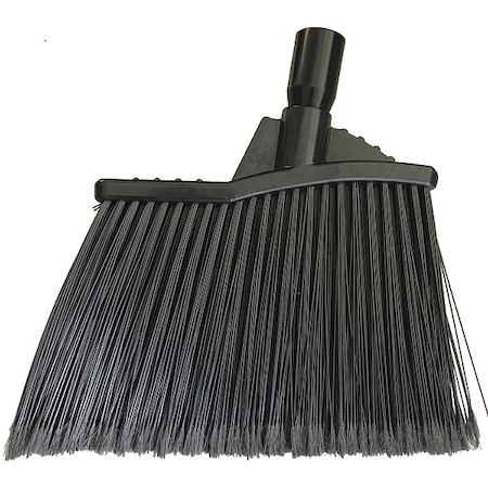 9 in Sweep Face Angle Broom, Medium, Black