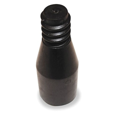 Brush Handle Tip, 3-1/4 in L, Threaded, Black, Plastic