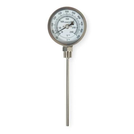 Bimetal Thermom, 3 In Dial, 50 to 550F