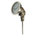 Bimetal Thermom, 3 In Dial, -20 to 120F, Connection Location: Adjustable