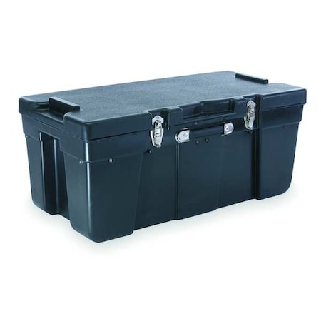 Stack & Nest Storage Trunk W/ Lid, 26.9 gal, 32-1/2 in L x 15-3/4 in W x 13-3/4 in H, Black