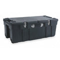 Mobile & Stackable Storage Trunk W/ Lid, 38.2 gal, 37 in L x 17-1/2 in W x 14 in H, Black