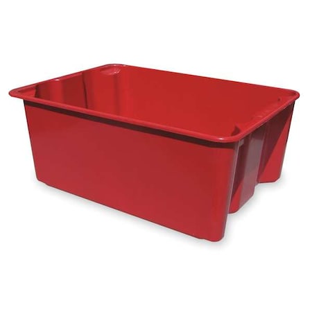 Stack & Nest Storage Container, 9 gal, 25-1/4 in L x 18 in W x 6 in H, Red