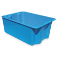 Stack & Nest Storage Container, 9 gal, 25-1/4 in L x 18 in W x 6 in H, Blue