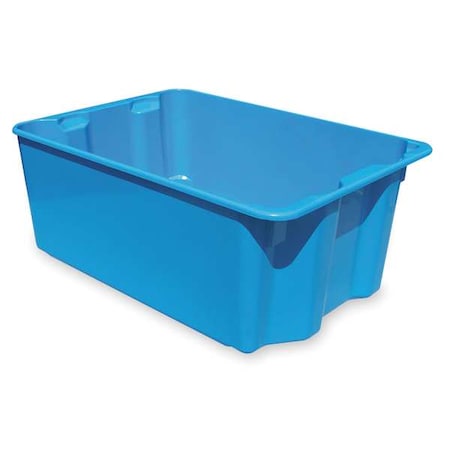 Stack & Nest Storage Container, 9 gal, 25-1/4 in L x 18 in W x 6 in H, Blue