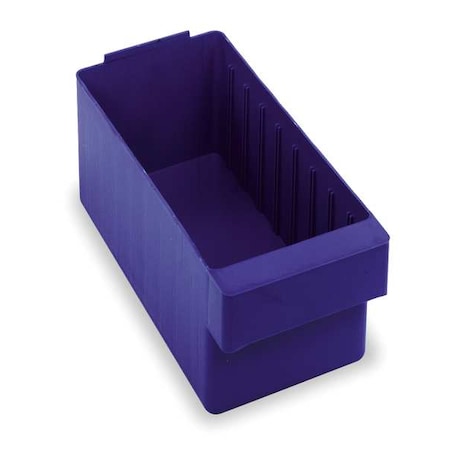 Drawer Storage Bin, High Impact Polystyrene, Blue, 4 5/8 in H, 5 9/16 in W, 11 5/8 in L