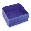 Drawer Storage Bin, High Impact Polystyrene, Blue, 4 5/8 in H, 11 1/8 in W, 11 5/8 in L