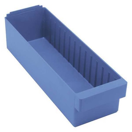 Drawer Storage Bin, High Impact Polystyrene, Blue, 4 5/8 in H, 5 9/16 in W, 17 5/8 in L