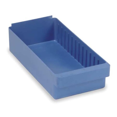 Drawer Storage Bin, High Impact Polystyrene, Blue, 4 5/8 in H, 8 3/8 in W, 17 5/8 in L