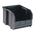 Hang & Stack Storage Bin, Polypropylene/Polyethylene, Black, 7 in H, 8 1/4 in W, 10 3/4 in L
