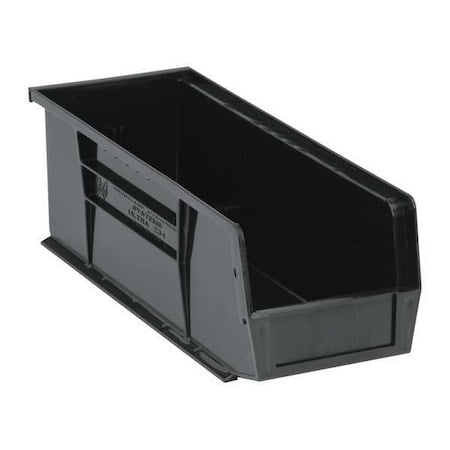 Hang & Stack Storage Bin, Polypropylene/Polyethylene, Black, 5 in H, 5 1/2 in W, 14 3/4 in L