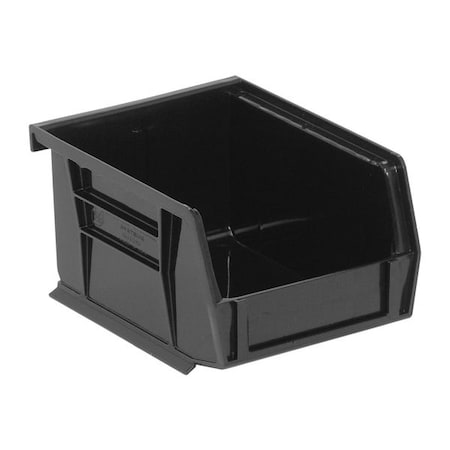 Hang & Stack Storage Bin, Polypropylene/Polyethylene, Black, 3 in H, 4 1/8 in W, 5 3/8 in L