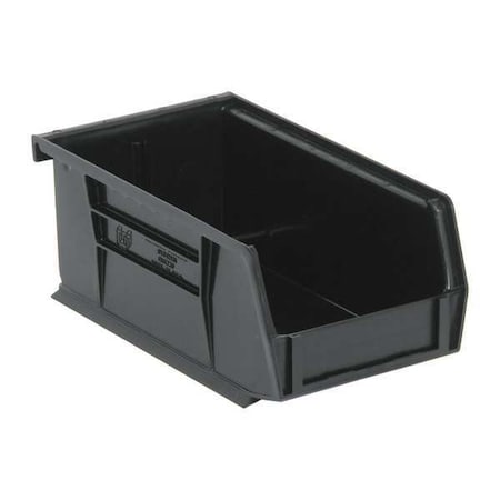 Hang & Stack Storage Bin, Polypropylene/Polyethylene, Black, 3 in H, 4 1/8 in W, 7 3/8 in L