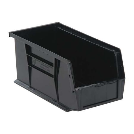 Hang & Stack Storage Bin, Polypropylene/Polyethylene, Black, 5 in H, 5 1/2 in W, 10 7/8 in L