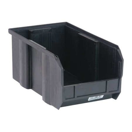 Hang & Stack Storage Bin, Polypropylene/Polyethylene, Black, 7 in H, 8 1/4 in W, 14 3/4 in L