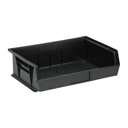 Hang & Stack Storage Bin, Polypropylene/Polyethylene, Black, 5 in H, 16 1/2 in W, 10 7/8 in L