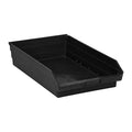 Shelf Storage Bin, Polypropylene/Polyethylene, Black, 4 in H, 11 1/8 in W, 17 7/8 in L